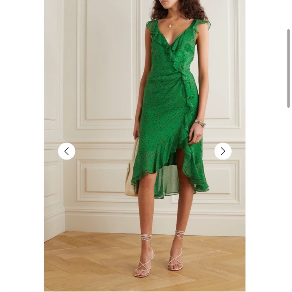 Veronica Beard Ruffle Trim Petal Silk Dress NWT - Picture 6 of 12